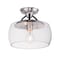 Maxim Lighting Goblet 1-Light 11" Wide Black / Satin Nickel Semi-Flush Mount Light 26129CLBKSN - alternate 1